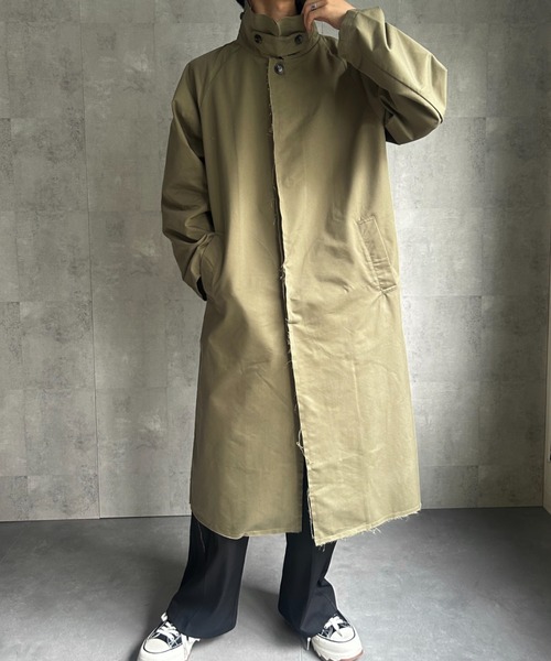 CREARE -LINO-（クレアーレリノ）の「カットオフ ステンカラーコート（ステンカラーコート・メンズ・ブラウン/ブラック/カーキ・M/L/XL）」の9枚目の写真