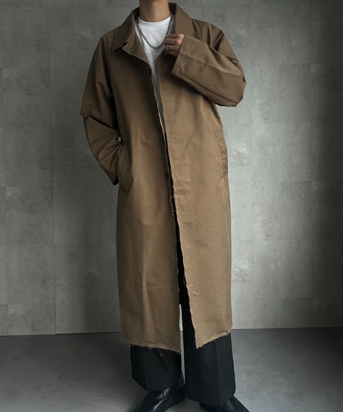 CREARE -LINO-（クレアーレリノ）の「カットオフ ステンカラーコート（ステンカラーコート・メンズ・ブラウン/ブラック/カーキ・M/L/XL）」の11枚目の写真