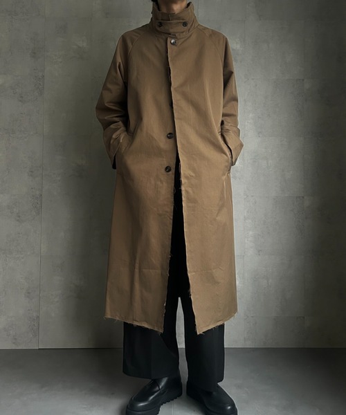 CREARE -LINO-（クレアーレリノ）の「カットオフ ステンカラーコート（ステンカラーコート・メンズ・ブラウン/ブラック/カーキ・M/L/XL）」の12枚目の写真