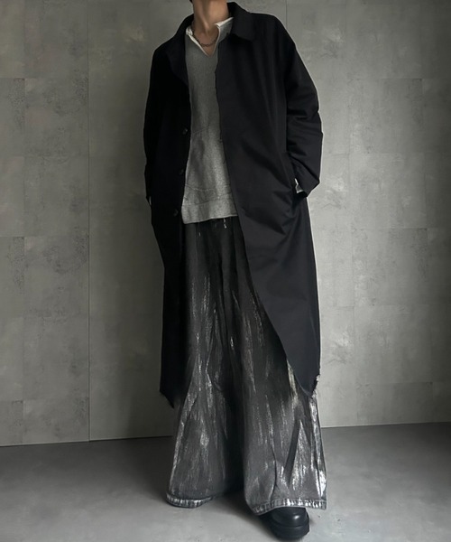 CREARE -LINO-（クレアーレリノ）の「カットオフ ステンカラーコート（ステンカラーコート・メンズ・ブラウン/ブラック/カーキ・M/L/XL）」の14枚目の写真