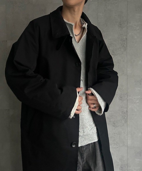 CREARE -LINO-（クレアーレリノ）の「カットオフ ステンカラーコート（ステンカラーコート・メンズ・ブラウン/ブラック/カーキ・M/L/XL）」の15枚目の写真