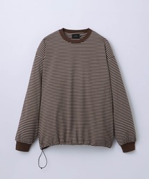 SLICK | 【SLICK/スリック】30/2 Micro Border Drawstring T-Shirt/マイクロボーダードローストリングTシャツ/オーバーサイズ シルエット(Tシャツ/カットソー)