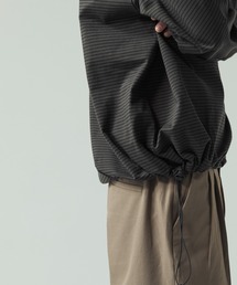 SLICK | 【SLICK/スリック】30/2 Micro Border LS Drawstring T-Shirt/マイクロボーダーロングスリーブドローストリングTシャツ/オーバーサイズ シルエット(Tシャツ/カットソー)