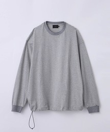 SLICK（スリック）の「【SLICK/スリック】30/2 Micro Border Drawstring T-Shirt/マイクロボーダードローストリングTシャツ/オーバーサイズ シルエット（Tシャツ/カットソー）」