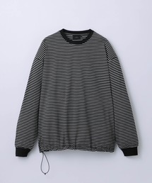 SLICK（スリック）の「【SLICK/スリック】30/2 Micro Border LS Drawstring T-Shirt/マイクロボーダーロングスリーブドローストリングTシャツ/オーバーサイズ シルエット（Tシャツ/カットソー）」