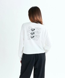 ROXY | TRIPLE HEARTS L/S TE/ロキシー速乾UVケアショート丈バックロゴプリント長袖ロンT(Tシャツ/カットソー)