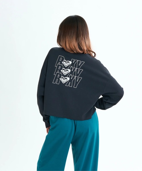 ROXY（ロキシー）の「TRIPLE HEARTS L/S TE/ロキシー速乾UVケアショート丈バックロゴプリント長袖ロンT（Tシャツ/カットソー・レディース・ホワイト/ブラック/ミント・LARGE/MEDIUM/SMALL）」の2枚目の写真