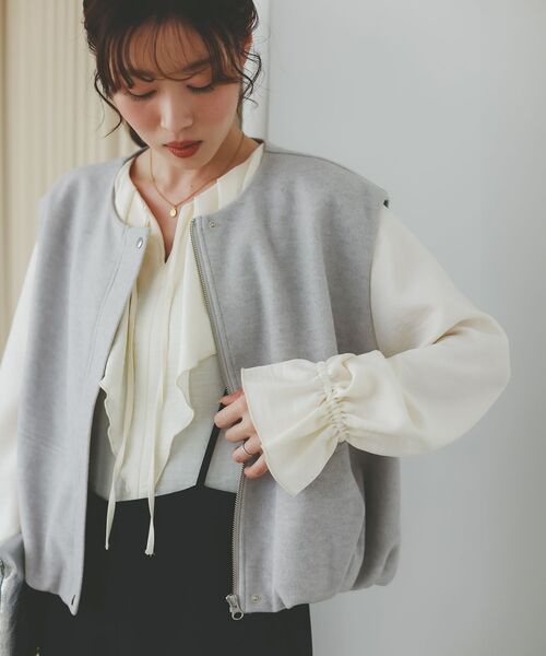 ルクールブラン　メルトンバルーンベスト セール】メルトンバルーンベスト（その他アウター）｜le.coeur blanc