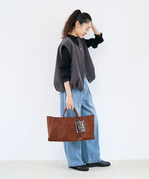 le.coeur blanc（ルクールブラン）の「メルトンバルーンベスト（その他アウター・レディース・グレイッシュベージュ/チャコールグレー・38）」の3枚目の写真