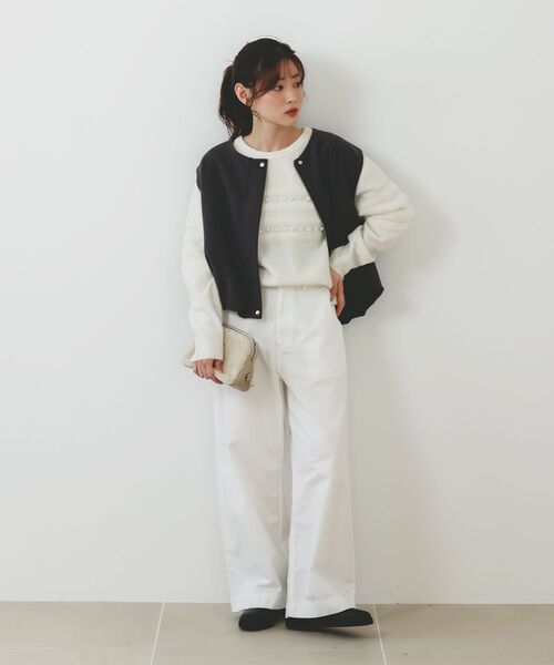 le.coeur blanc（ルクールブラン）の「メルトンバルーンベスト（その他アウター・レディース・グレイッシュベージュ/チャコールグレー・38）」の9枚目の写真