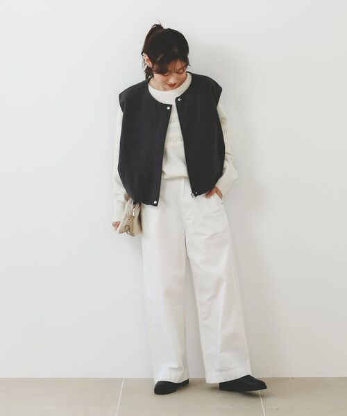 le.coeur blanc（ルクールブラン）の「メルトンバルーンベスト（その他アウター・レディース・グレイッシュベージュ/チャコールグレー・38）」の11枚目の写真