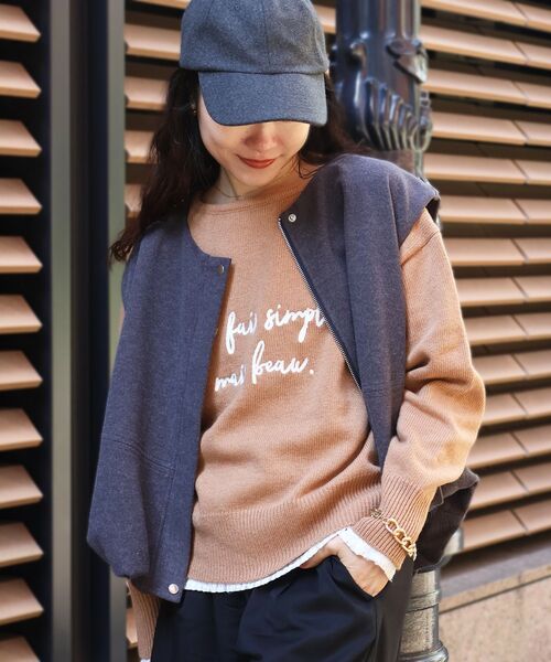 le.coeur blanc（ルクールブラン）の「メルトンバルーンベスト（その他アウター・レディース・グレイッシュベージュ/チャコールグレー・38）」の12枚目の写真