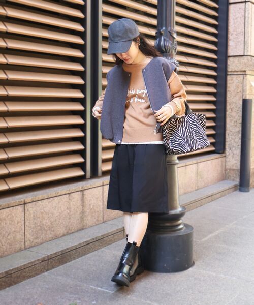 le.coeur blanc（ルクールブラン）の「メルトンバルーンベスト（その他アウター・レディース・グレイッシュベージュ/チャコールグレー・38）」の14枚目の写真