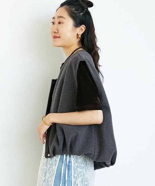 le.coeur blanc（ルクールブラン）の「メルトンバルーンベスト（その他アウター・レディース・グレイッシュベージュ/チャコールグレー・38）」の18枚目の写真