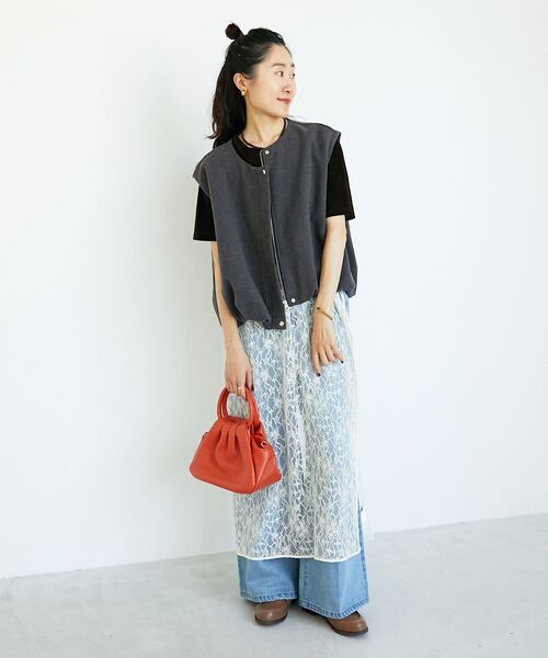 le.coeur blanc（ルクールブラン）の「メルトンバルーンベスト（その他アウター・レディース・グレイッシュベージュ/チャコールグレー・38）」の20枚目の写真