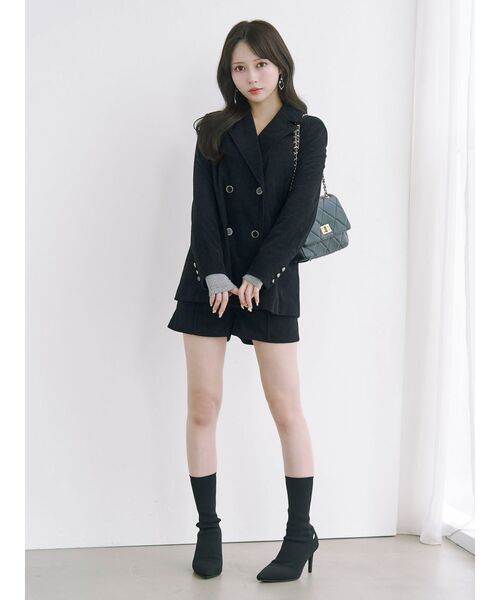 EATME（イートミー）の「コーデュロイルーズジャケット（テーラードジャケット・レディース・アイボリー/ブラック/ワイン・FREE）」の18枚目の写真