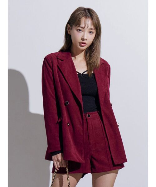 EATME（イートミー）の「コーデュロイルーズジャケット（テーラードジャケット・レディース・アイボリー/ブラック/ワイン・FREE）」の19枚目の写真