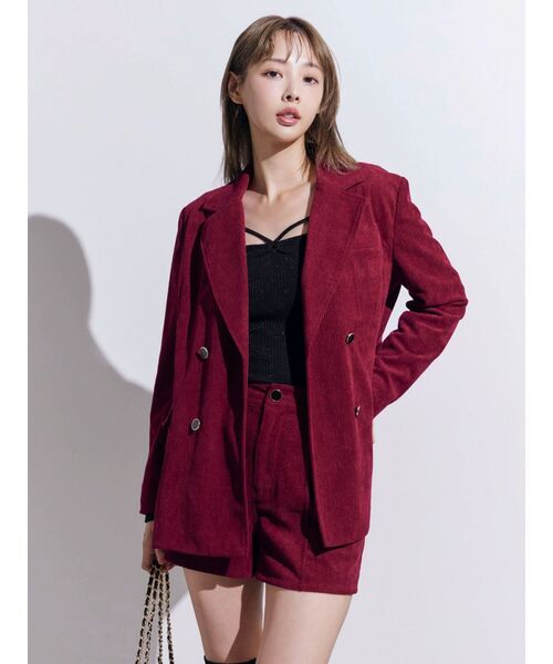 EATME（イートミー）の「コーデュロイルーズジャケット（テーラードジャケット・レディース・アイボリー/ブラック/ワイン・FREE）」の20枚目の写真