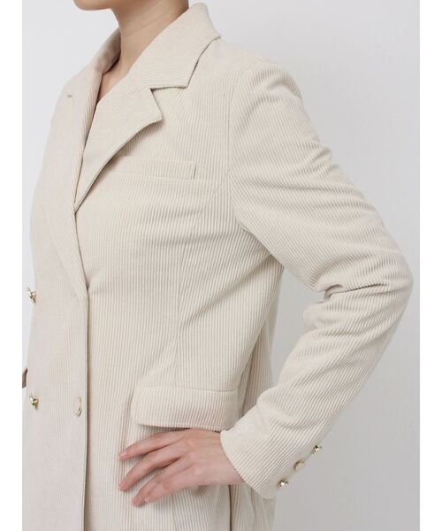 EATME（イートミー）の「コーデュロイルーズジャケット（テーラードジャケット・レディース・アイボリー/ブラック/ワイン・FREE）」の4枚目の写真
