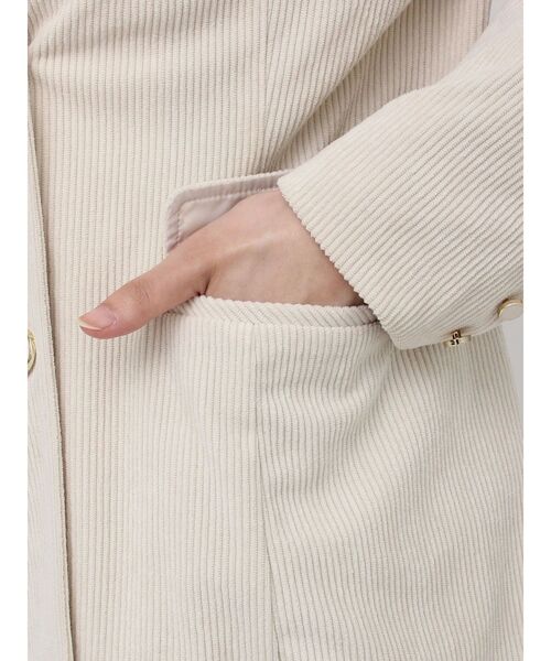 EATME（イートミー）の「コーデュロイルーズジャケット（テーラードジャケット・レディース・アイボリー/ブラック/ワイン・FREE）」の5枚目の写真