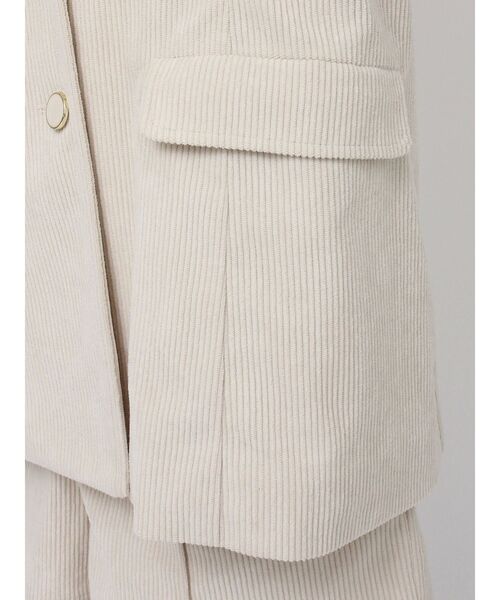 EATME（イートミー）の「コーデュロイルーズジャケット（テーラードジャケット・レディース・アイボリー/ブラック/ワイン・FREE）」の7枚目の写真