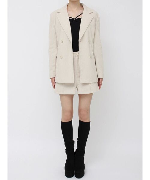 EATME（イートミー）の「コーデュロイルーズジャケット（テーラードジャケット・レディース・アイボリー/ブラック/ワイン・FREE）」の9枚目の写真