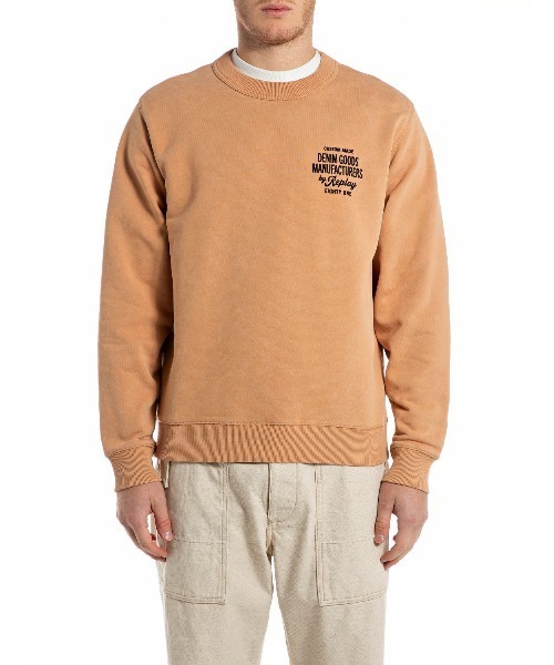 REPLAY（リプレイ）の「ブラッシュコットンフリース（スウェット・メンズ・オレンジ/ブラック・SMALL/X-LARGE/LARGE/MEDIUM）」の2枚目の写真