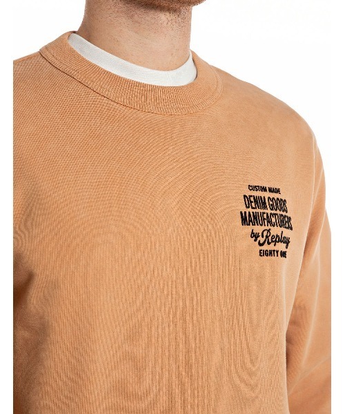 REPLAY（リプレイ）の「ブラッシュコットンフリース（スウェット・メンズ・オレンジ/ブラック・SMALL/X-LARGE/LARGE/MEDIUM）」の5枚目の写真