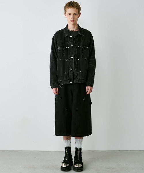 AIVER(アイバー)の「AIVER オーバーダイリベットGジャン(デニムジャケット・メンズ・ブラック/グリーン/パープル系その他・SMALL/MEDIUM/LARGE)」の14枚目の写真