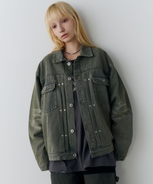 AIVER（アイバー）の「AIVER　オーバーダイリベットGジャン（デニムジャケット）」