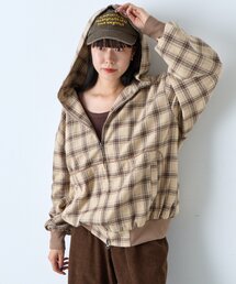 WHIMSIC | 【UNISEX】チェックジップフーディーシャツ(シャツ/ブラウス)
