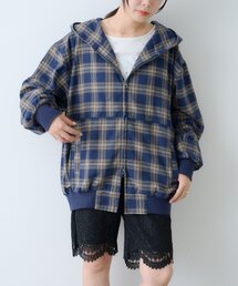 WHIMSIC | 【UNISEX】チェックジップフーディーシャツ(シャツ/ブラウス)