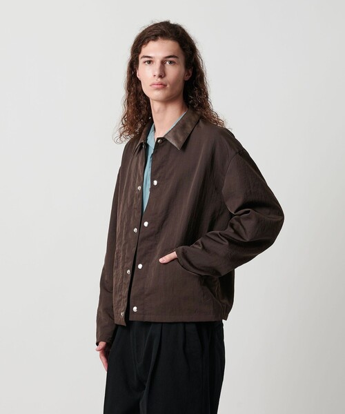 ヴィンテージ ナイロン ツイル レザーライク カラー ジャケット