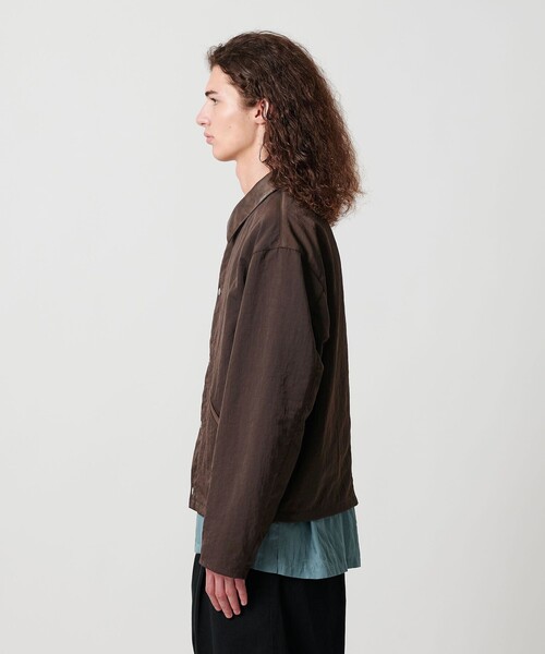 MONKEY TIME（モンキータイム）の「ヴィンテージ ナイロン ツイル レザーライク カラー ジャケット（ブルゾン・メンズ・ダークブラウン/ブラック・S/M/L/XL）」の12枚目の写真