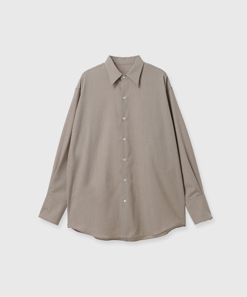 CREDONA(クレドナ)の「SAVILE WOOL SHIRT/サビルウールシャツ(シャツ/ブラウス・レディース・ブラウン/ベージュ/グレー・FREE)」の3枚目の写真