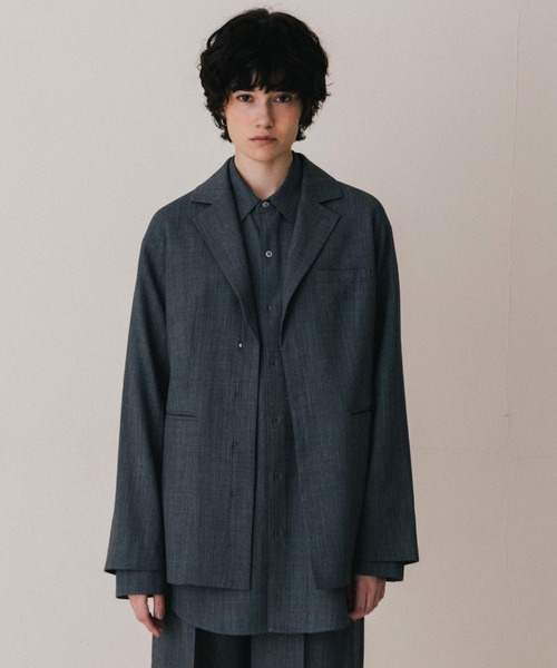 CREDONA(クレドナ)の「SAVILE WOOL SHIRT/サビルウールシャツ(シャツ/ブラウス・レディース・ブラウン/ベージュ/グレー・FREE)」の19枚目の写真