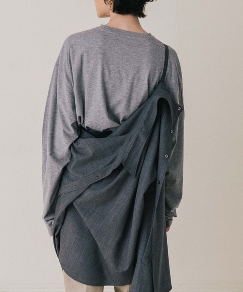 CREDONA(クレドナ)の「SAVILE WOOL SHIRT/サビルウールシャツ(シャツ/ブラウス・レディース・ブラウン/ベージュ/グレー・FREE)」の16枚目の写真