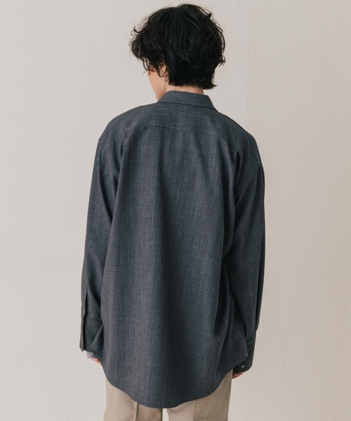 CREDONA(クレドナ)の「SAVILE WOOL SHIRT/サビルウールシャツ(シャツ/ブラウス・レディース・ブラウン/ベージュ/グレー・FREE)」の12枚目の写真