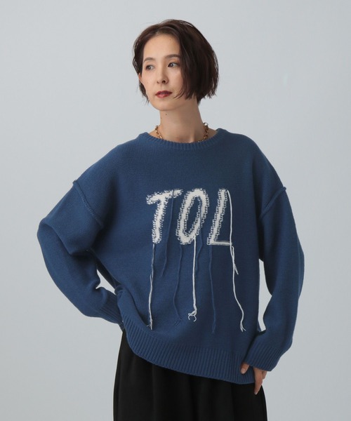 セール】5ゲージインターシャロゴプルオーバー 595624（ニット