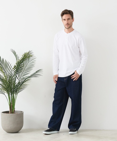 UNIIT(ユニット)の「【汗染みの目立ちにくいTシャツ ZEROSTAIN/ゼロステイン】ヘンリーネック ロンT 防汚 UVカット(Tシャツ/カットソー・メンズ・ホワイト/ブラック/杢グレー・X-LARGE/LARGE/MEDIUM)」の5枚目の写真