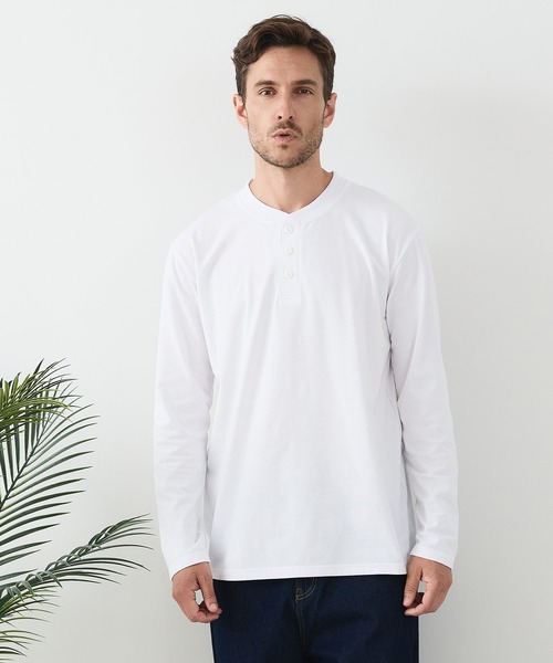 UNIIT(ユニット)の「【汗染みの目立ちにくいTシャツ ZEROSTAIN/ゼロステイン】ヘンリーネック ロンT 防汚 UVカット(Tシャツ/カットソー・メンズ・ホワイト/ブラック/杢グレー・X-LARGE/LARGE/MEDIUM)」の7枚目の写真