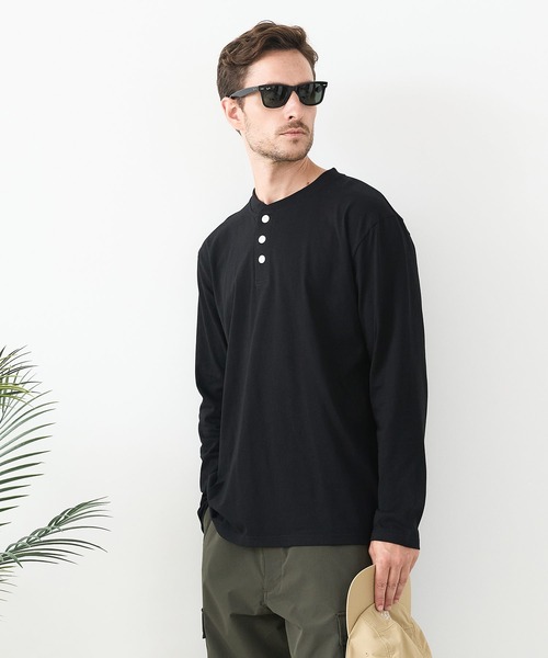 UNIIT(ユニット)の「【汗染みの目立ちにくいTシャツ ZEROSTAIN/ゼロステイン】ヘンリーネック ロンT 防汚 UVカット(Tシャツ/カットソー・メンズ・ホワイト/ブラック/杢グレー・X-LARGE/LARGE/MEDIUM)」の12枚目の写真