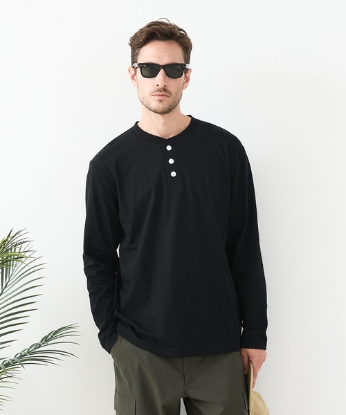 UNIIT(ユニット)の「【汗染みの目立ちにくいTシャツ ZEROSTAIN/ゼロステイン】ヘンリーネック ロンT 防汚 UVカット(Tシャツ/カットソー・メンズ・ホワイト/ブラック/杢グレー・X-LARGE/LARGE/MEDIUM)」の13枚目の写真