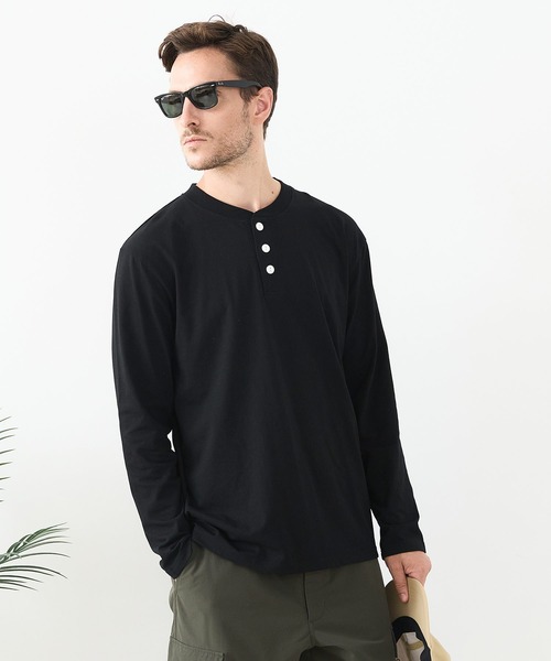 UNIIT(ユニット)の「【汗染みの目立ちにくいTシャツ ZEROSTAIN/ゼロステイン】ヘンリーネック ロンT 防汚 UVカット(Tシャツ/カットソー・メンズ・ホワイト/ブラック/杢グレー・X-LARGE/LARGE/MEDIUM)」の14枚目の写真