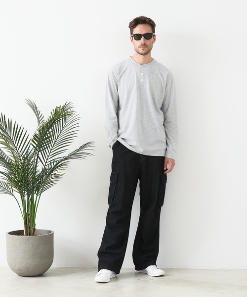 UNIIT(ユニット)の「【汗染みの目立ちにくいTシャツ ZEROSTAIN/ゼロステイン】ヘンリーネック ロンT 防汚 UVカット(Tシャツ/カットソー・メンズ・ホワイト/ブラック/杢グレー・X-LARGE/LARGE/MEDIUM)」の16枚目の写真