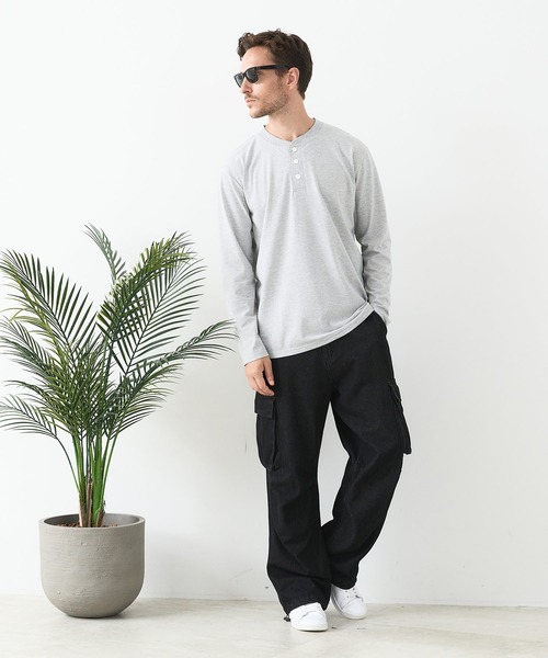 UNIIT(ユニット)の「【汗染みの目立ちにくいTシャツ ZEROSTAIN/ゼロステイン】ヘンリーネック ロンT 防汚 UVカット(Tシャツ/カットソー・メンズ・ホワイト/ブラック/杢グレー・X-LARGE/LARGE/MEDIUM)」の17枚目の写真