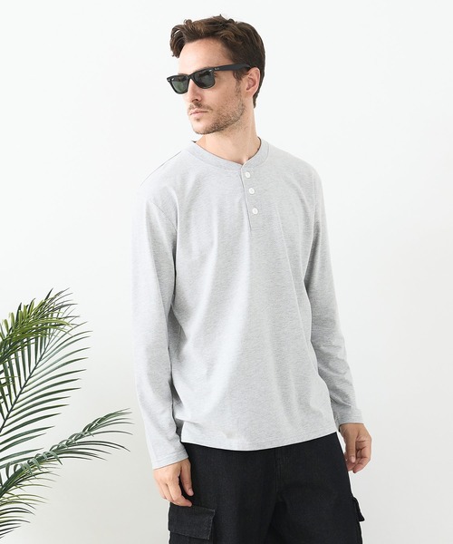 UNIIT(ユニット)の「【汗染みの目立ちにくいTシャツ ZEROSTAIN/ゼロステイン】ヘンリーネック ロンT 防汚 UVカット(Tシャツ/カットソー・メンズ・ホワイト/ブラック/杢グレー・X-LARGE/LARGE/MEDIUM)」の20枚目の写真