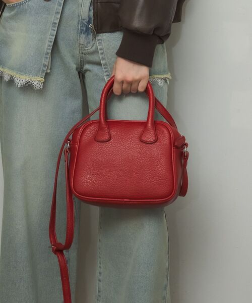 RETRO GIRL（レトロガール）の「スクエアショルダーバッグ（ショルダーバッグ・レディース・ブラック/レッド/ブラウン・ONE SIZE）」の3枚目の写真