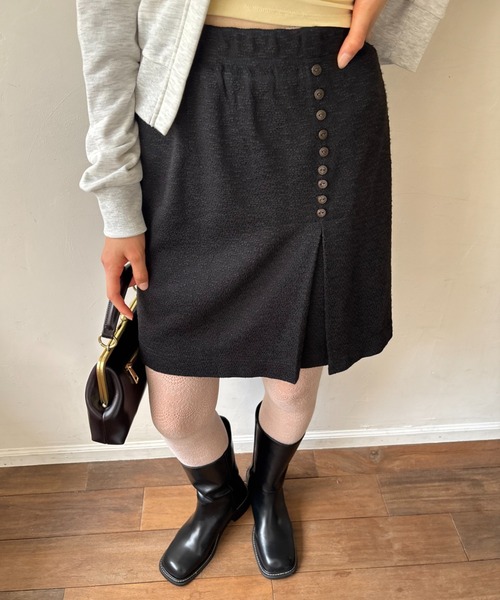 FUULLY STUDIO（フーリィーステューディオ）の「ジャガードスカート（スカート・レディース・アイボリー/ブラック・FREE）」の2枚目の写真