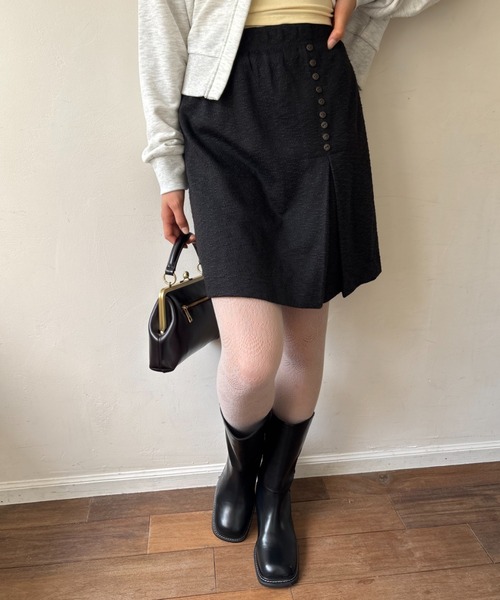 FUULLY STUDIO（フーリィーステューディオ）の「ジャガードスカート（スカート・レディース・アイボリー/ブラック・FREE）」の4枚目の写真